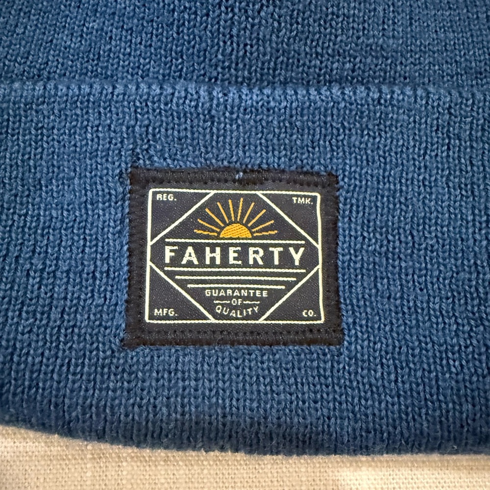 Faherty Navy Knit Hat; brand new never worn